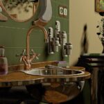 Sifone del bagno in primo piano, evidenziando segni di usura e necessità di sostituzione.