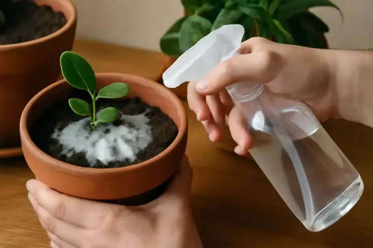 Muffe bianche sulla terra dei vasi: perché si formano e come eliminarle in modo naturale