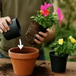 Travaso delle piante fiorite annuali: la sequenza di movimenti che limita danni alle radici