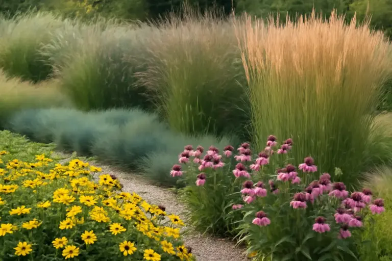 Come abbinare graminacee ornamentali e fioriture? Progetta facilmente zone verdi strutturate e leggere